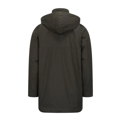 Dark green hooded parka from Hoggs of Fife Kelso Waterproof Gents Wax Jacket