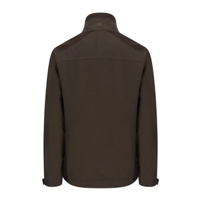 Dark brown Hoggs Of Fife Kinross II Field Jacket with high collar and zippered front