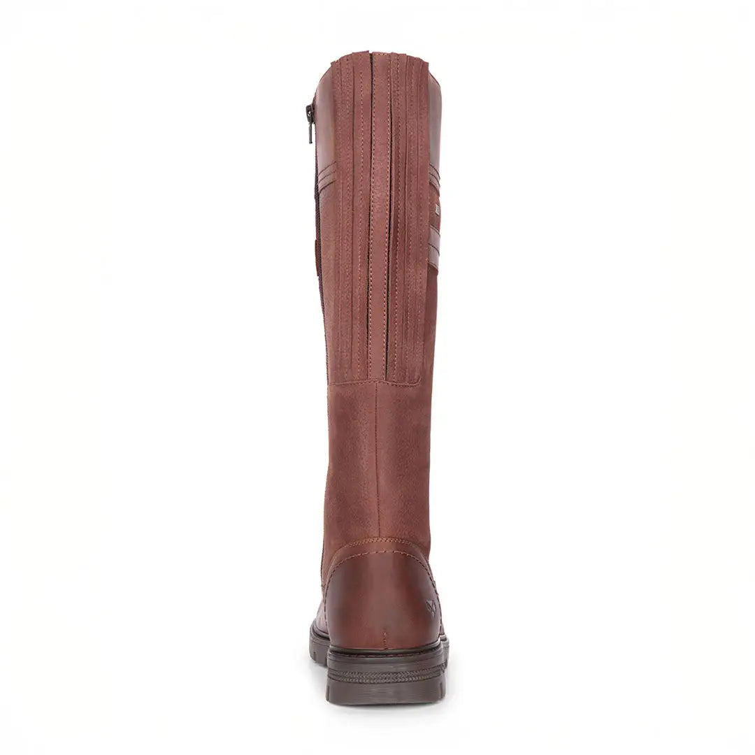 Brown leather Fife Ladies Letham waterproof knee-high boot with side zipper