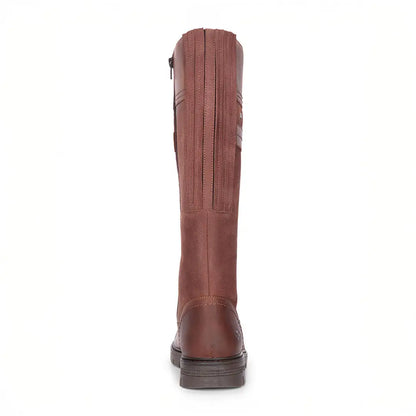 Brown leather Fife Ladies Letham waterproof knee-high boot with side zipper