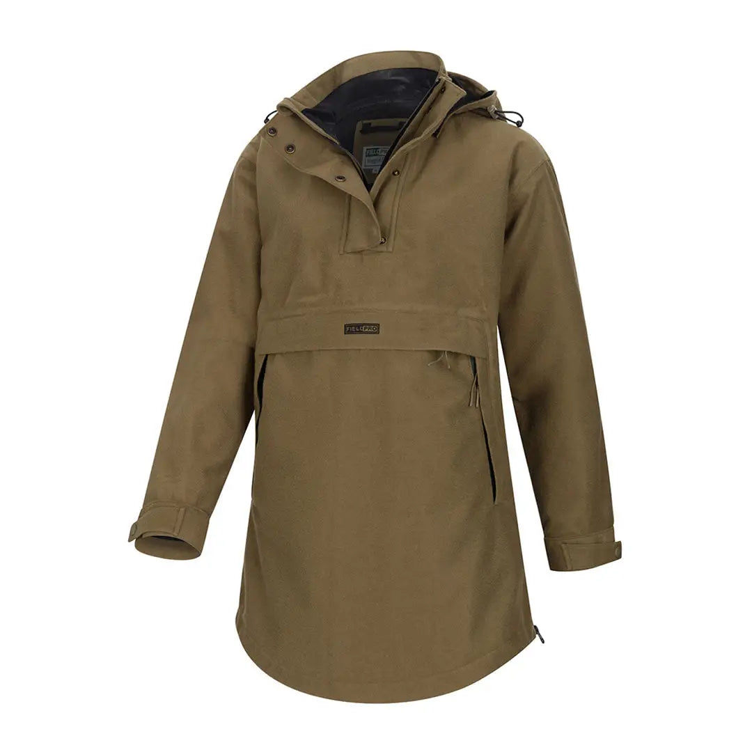 Olive green hooded anorak jacket from Hoggs of Fife Ladies Torness Trilaminate Smock