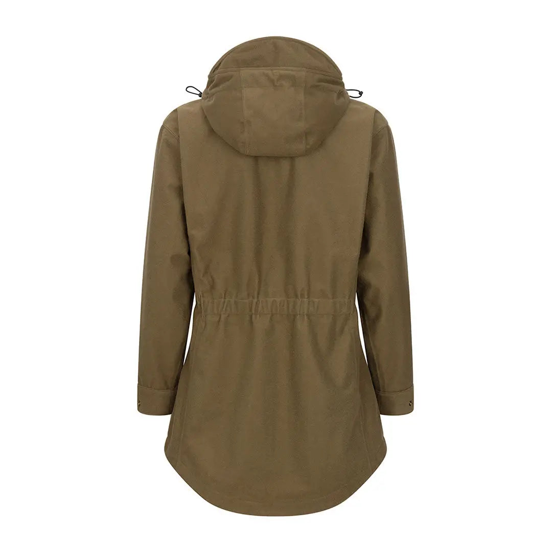 Olive green Hoggs of Fife Ladies Torness Trilaminate Smock with hood and drawstring waist