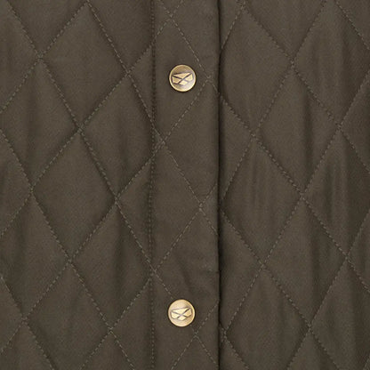 Dark green Fife Ladybank quilted jacket with gold buttons from Hoggs of Fife