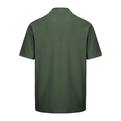 Dark green short-sleeved Largs Polo Shirt by Hoggs Of Fife, perfect for casual wear