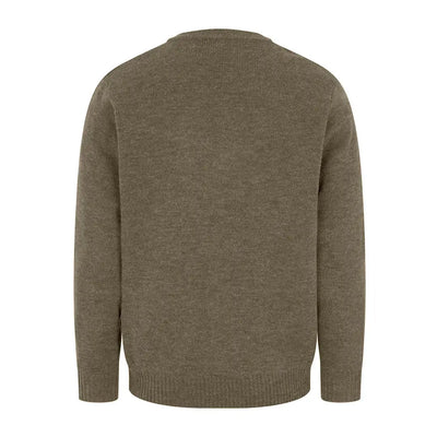 Olive green knit Melrose V-Neck hunting pullover perfect for outdoor adventures