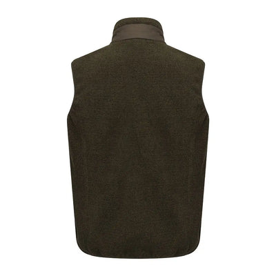 Olive green fleece vest from the Fife Melville Hybrid Gilet collection
