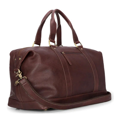 Brown leather Hoggs of Fife Monarch Carryon Holdall for country clothing and hunting outdoors