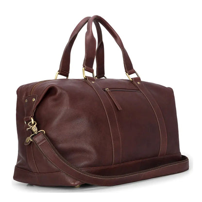 Brown leather Hoggs of Fife Monarch Carryon Holdall for country clothing and hunting outdoors