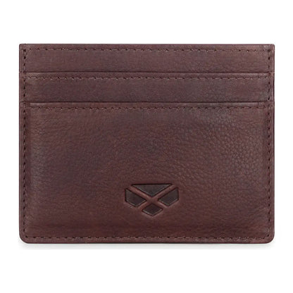 Dark brown Hoggs of Fife Monarch Leather Credit Card Holder with embossed logo
