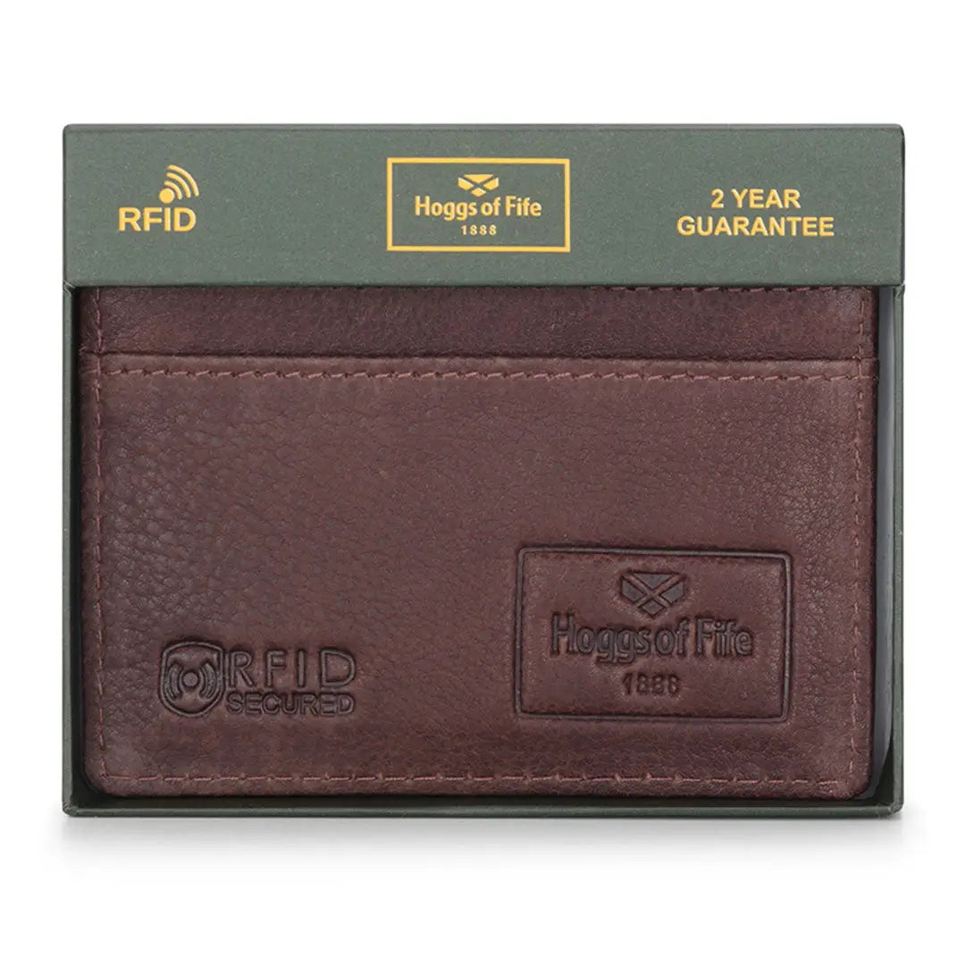 Brown leather RFID-secured Monarch Leather Credit Card Holder for your credit cards