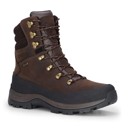 Brown leather Hoggs of Fife Orchy 8 Inch Waterproof Field Boots with dark laces