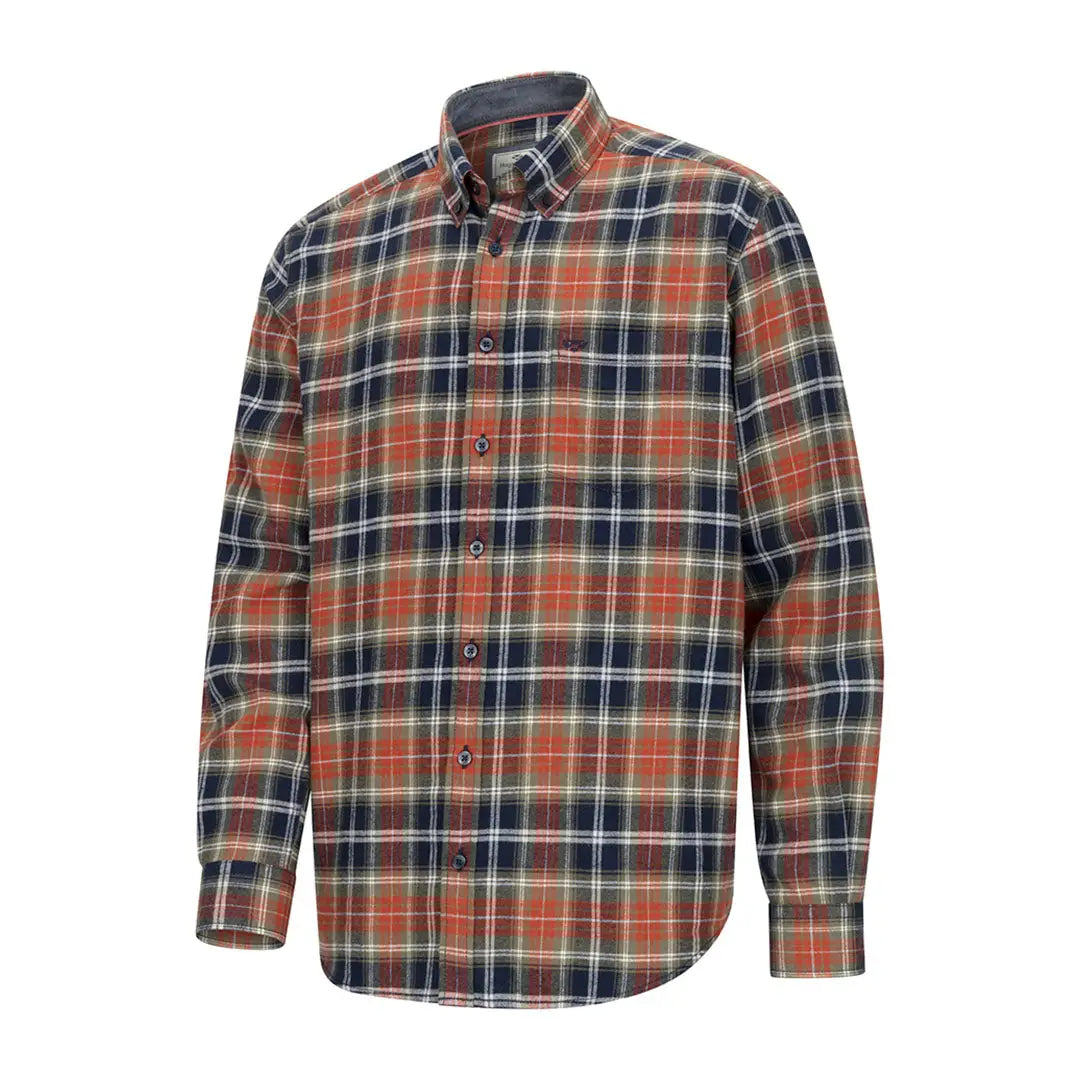 Men’s Hoggs of Fife Pitcairn Flannel Check Shirt with brushed finish and twin button-flap