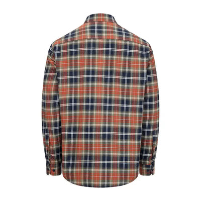Men’s long-sleeved Hoggs of Fife Pitcairn Flannel Check Shirt with brushed finish and twin button-flap