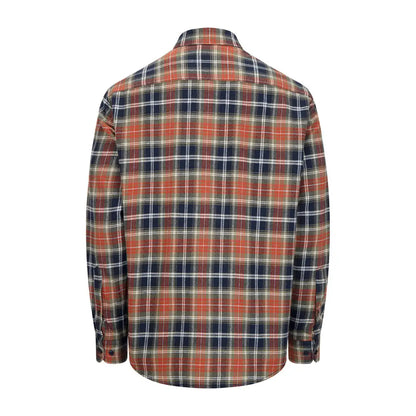 Men’s long-sleeved Hoggs of Fife Pitcairn Flannel Check Shirt with brushed finish and twin button-flap