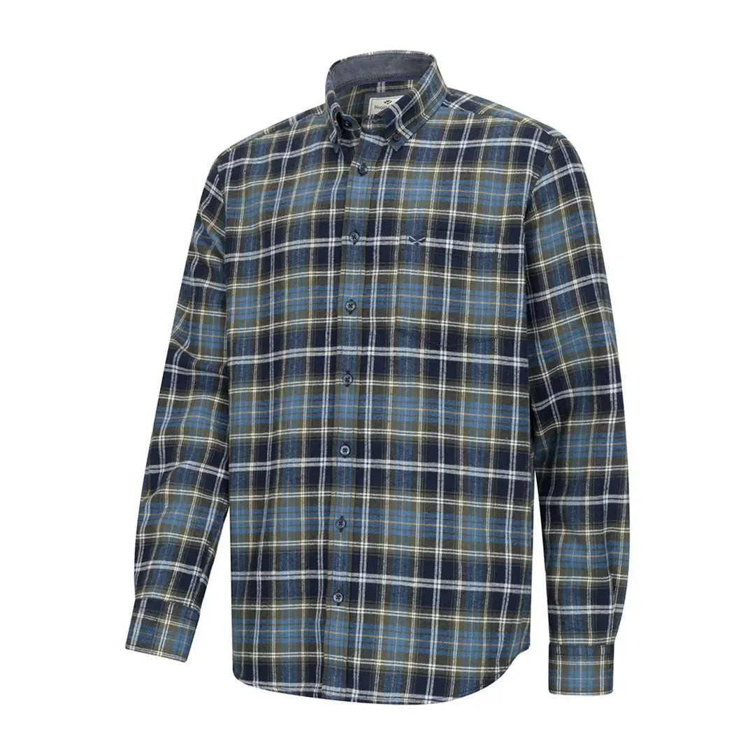 Men’s Hoggs of Fife Pitcairn Flannel Check Shirt with brushed finish and twin button-flap