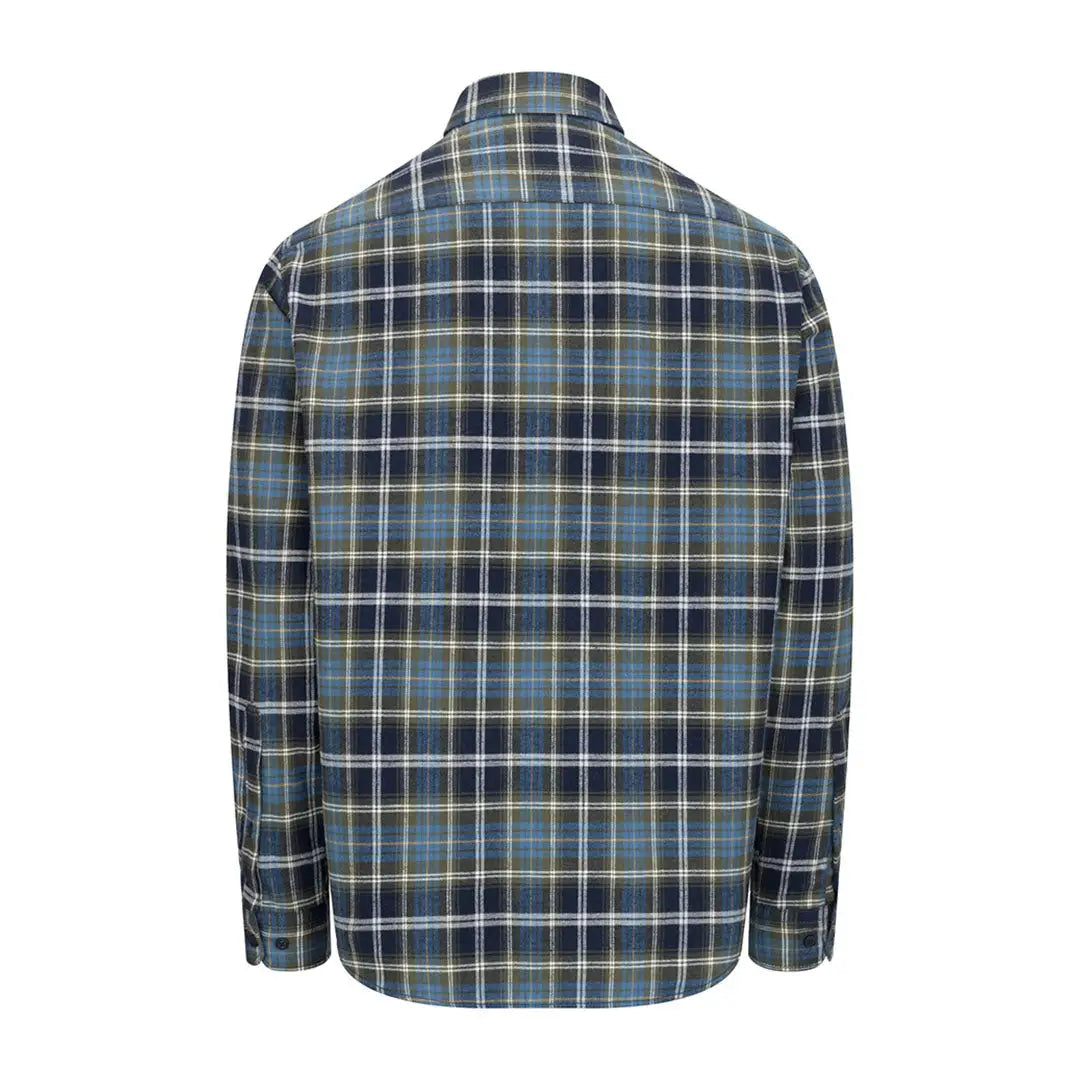 Men’s long-sleeved Hoggs of Fife Pitcairn Flannel Check Shirt with brushed finish and twin button-flap