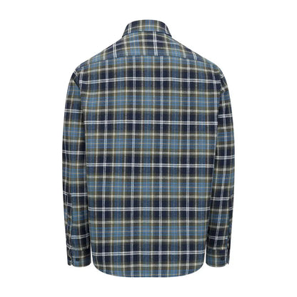 Men’s long-sleeved Hoggs of Fife Pitcairn Flannel Check Shirt with brushed finish and twin button-flap