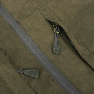 Olive green Hoggs Of Fife Rannoch Waterproof Shooting Jacket with zippers for outdoor adventures