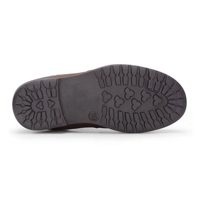 Brown shoe sole with tread for Hoggs of Fife Shire Junior Waterproof Dealer Boots outdoors