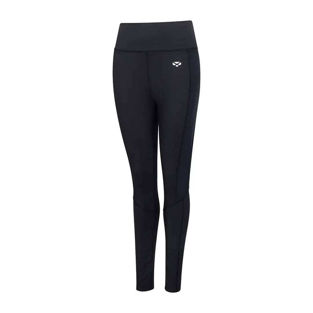 Black Hoggs of Fife Skye Ladies Active Thermal Leggings with white logo on left hip