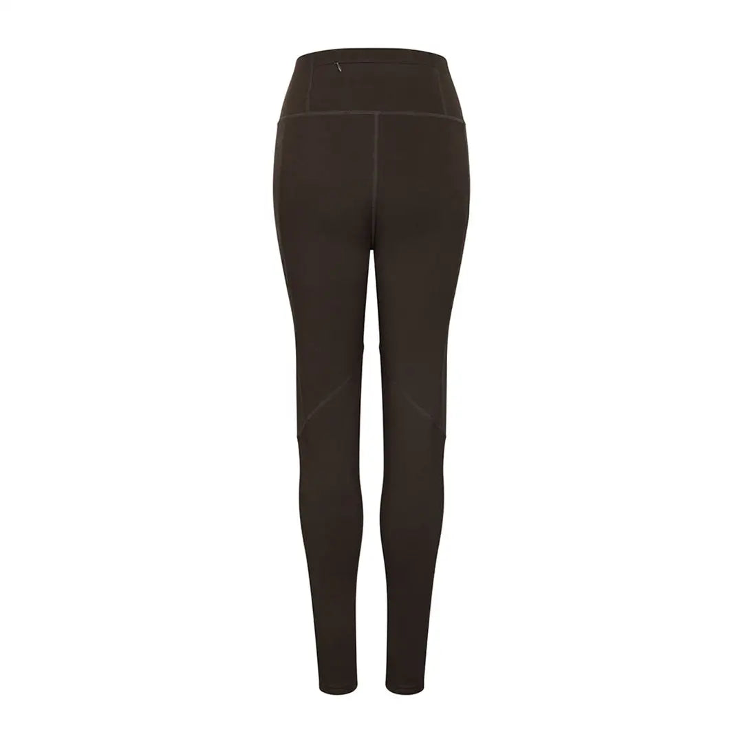 Dark brown Fife Skye Ladies active thermal leggings with subtle knee detail