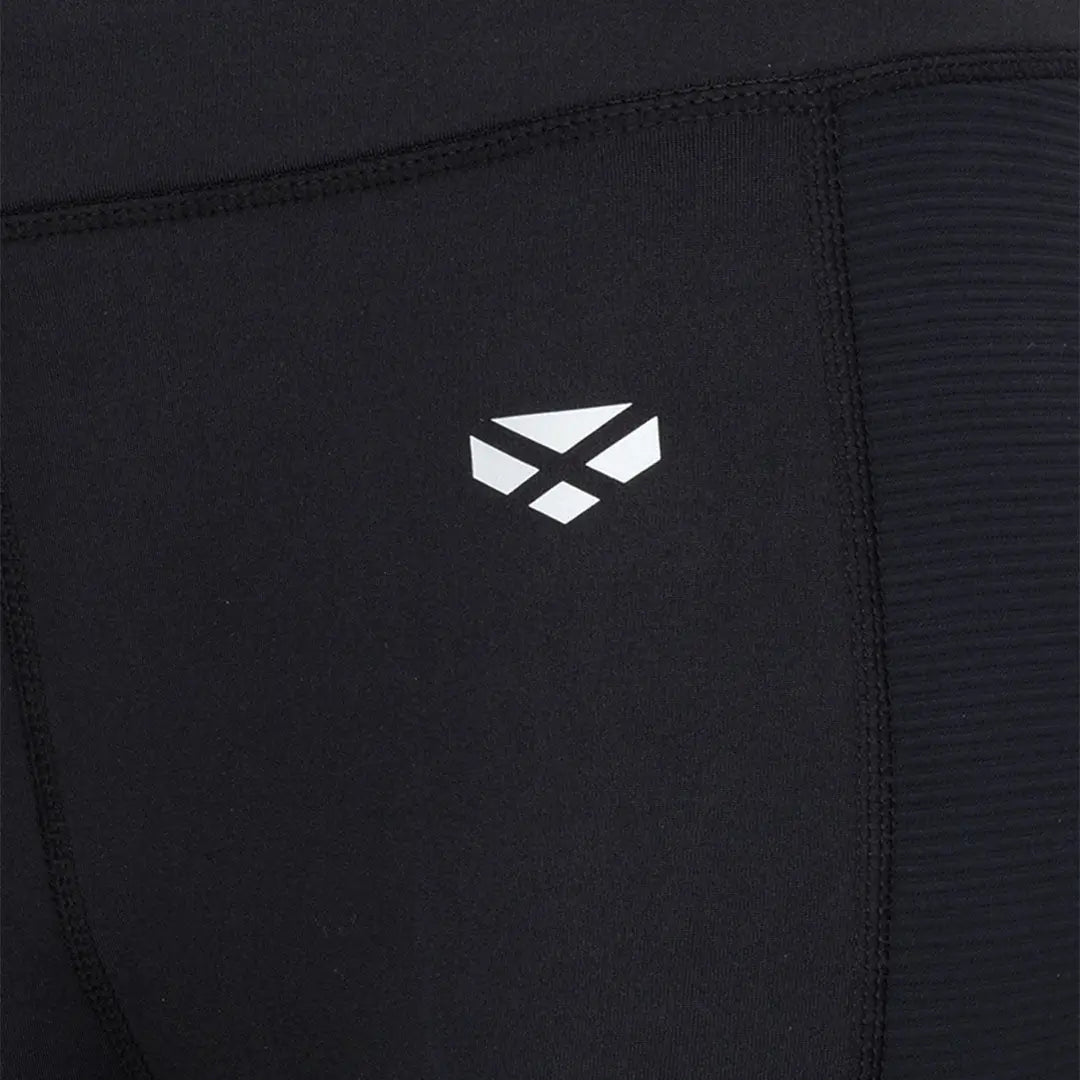 Black Fife Skye Ladies active thermal leggings with white logo for ladies active wear