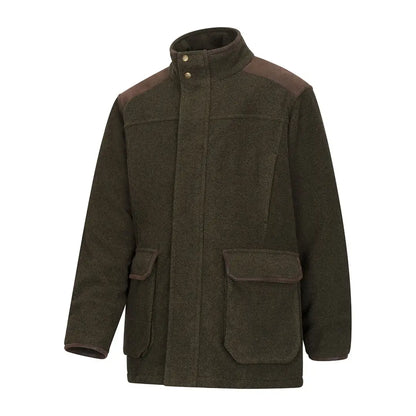 Dark olive green Hoggs of Fife Sportsman Pro fleece jacket with shoulder patches and pockets