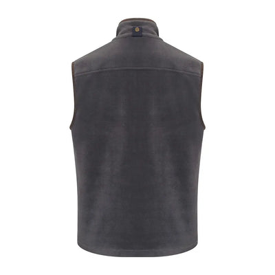 Dark gray Hoggs of Fife Stenton technical fleece gilet with stand-up collar for country clothing