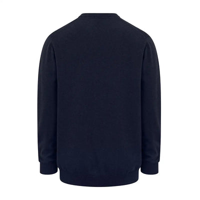 Navy blue Hoggs of Fife Stirling II Pullover in original Stirling cotton, great for layering