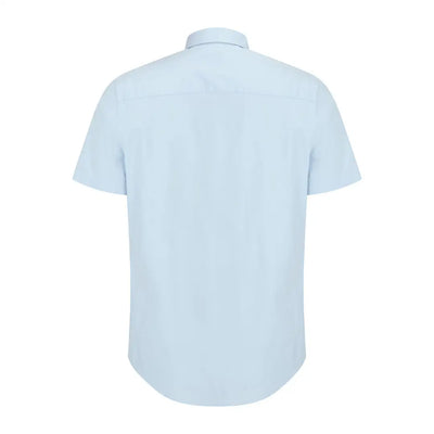 Light blue short sleeve shirt from Hoggs of Fife Tolsta for easy summer style