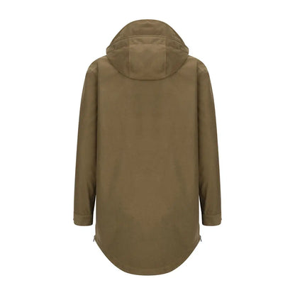 Olive green Hoggs of Fife Torness Trilaminate Waterproof Smock with hood and rounded hem