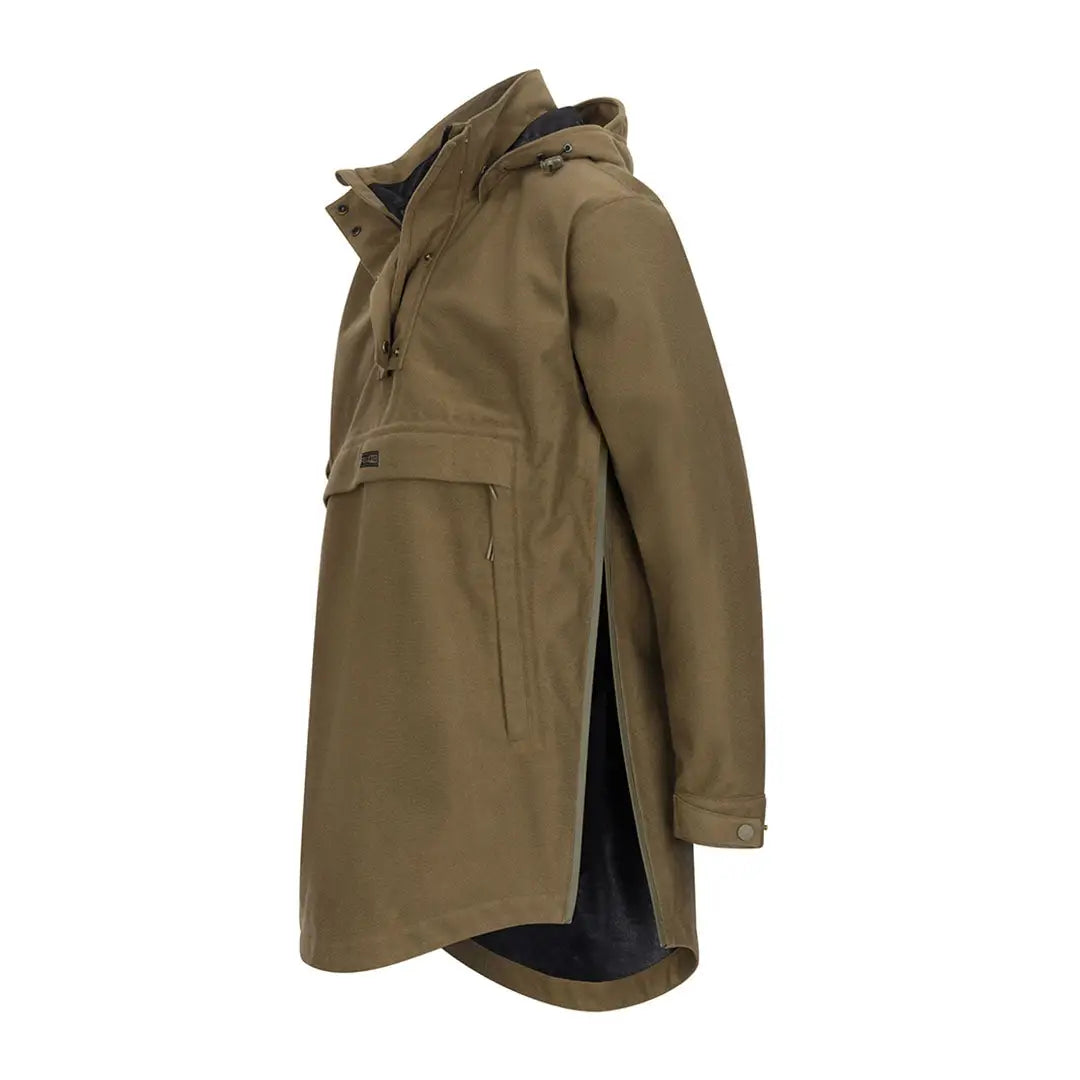 Olive green Hoggs of Fife Torness Trilaminate Waterproof Smock with hood and front pocket