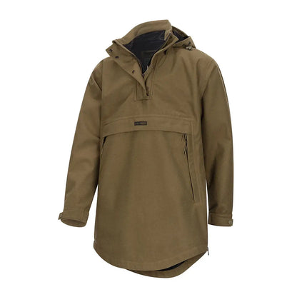Olive green Hoggs of Fife Torness Trilaminate Waterproof Smock with hood and large front pocket
