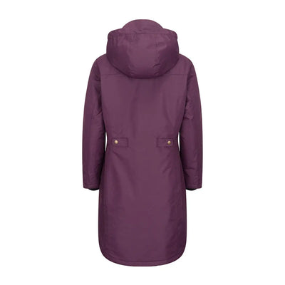 Women’s long purple hooded winter coat from Hoggs of Fife, best country clothing shines