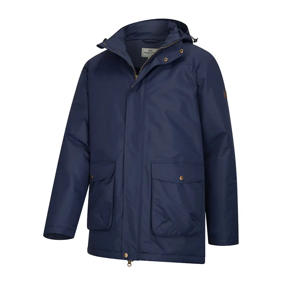 Men’s navy waterproof hunting jacket with four pockets, perfect for outdoors and country clothing