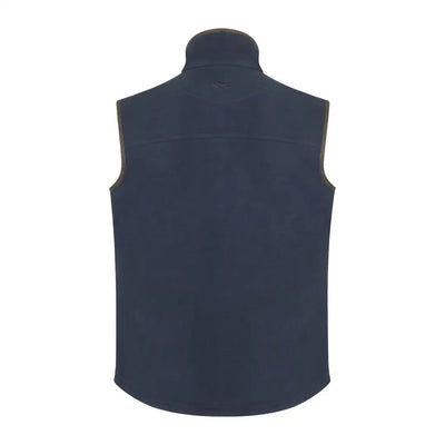 Navy blue sleeveless gilet with high collar from Hoggs Of Fife Woodhall Junior fleece collection
