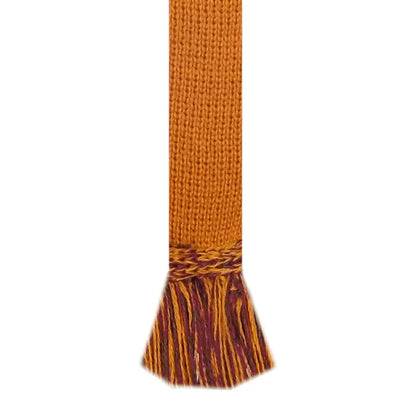 Knitted orange scarf with multicolored fringe from House of Cheviot Classic Garter Ties