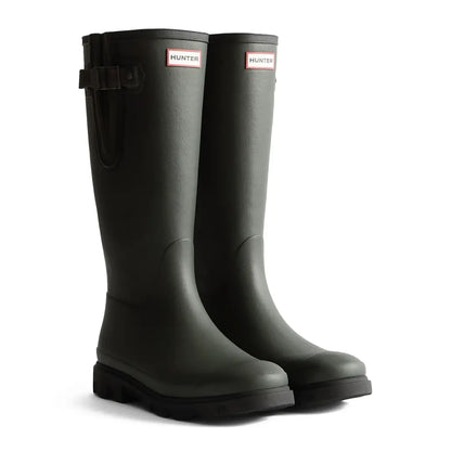 Olive green Hunter Unisex Field Downpour Adjustable Boots for rain and outdoor wear