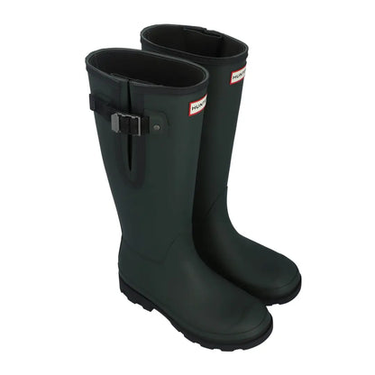 Dark green Hunter Unisex Field Downpour boots with neoprene lining for rain protection