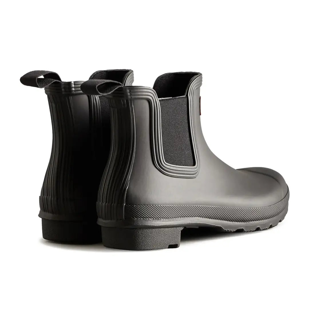 Matte black Hunter Womens Original Chelsea Boot for stylish rainy days