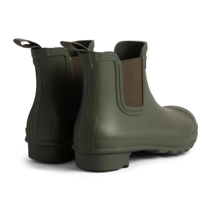 Olive green Hunter Womens Original Chelsea Boot for stylish rainy days