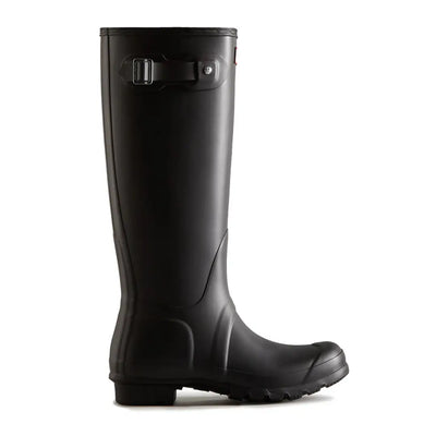 Black rubber rain boot from Hunter Womens Original Tall Boot, perfect for country clothing