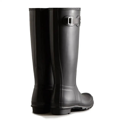 Black rubber Hunter Original Tall Boots perfect for country clothing and hunting adventures