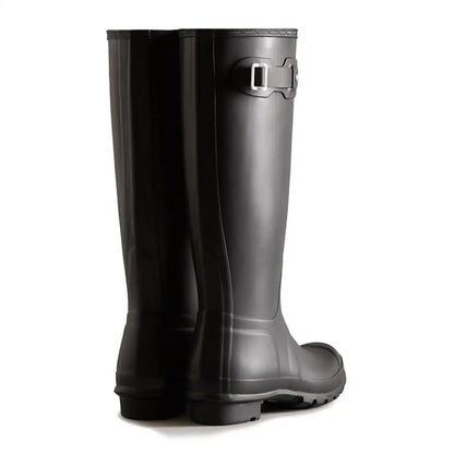 Black rubber Hunter Original Tall Boots perfect for country clothing and hunting adventures