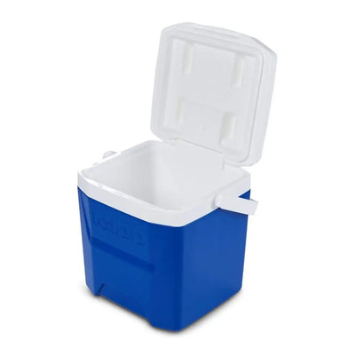 Open Igloo Laguna Cooler 11 litre in blue and white, perfect for on-the-go hydration