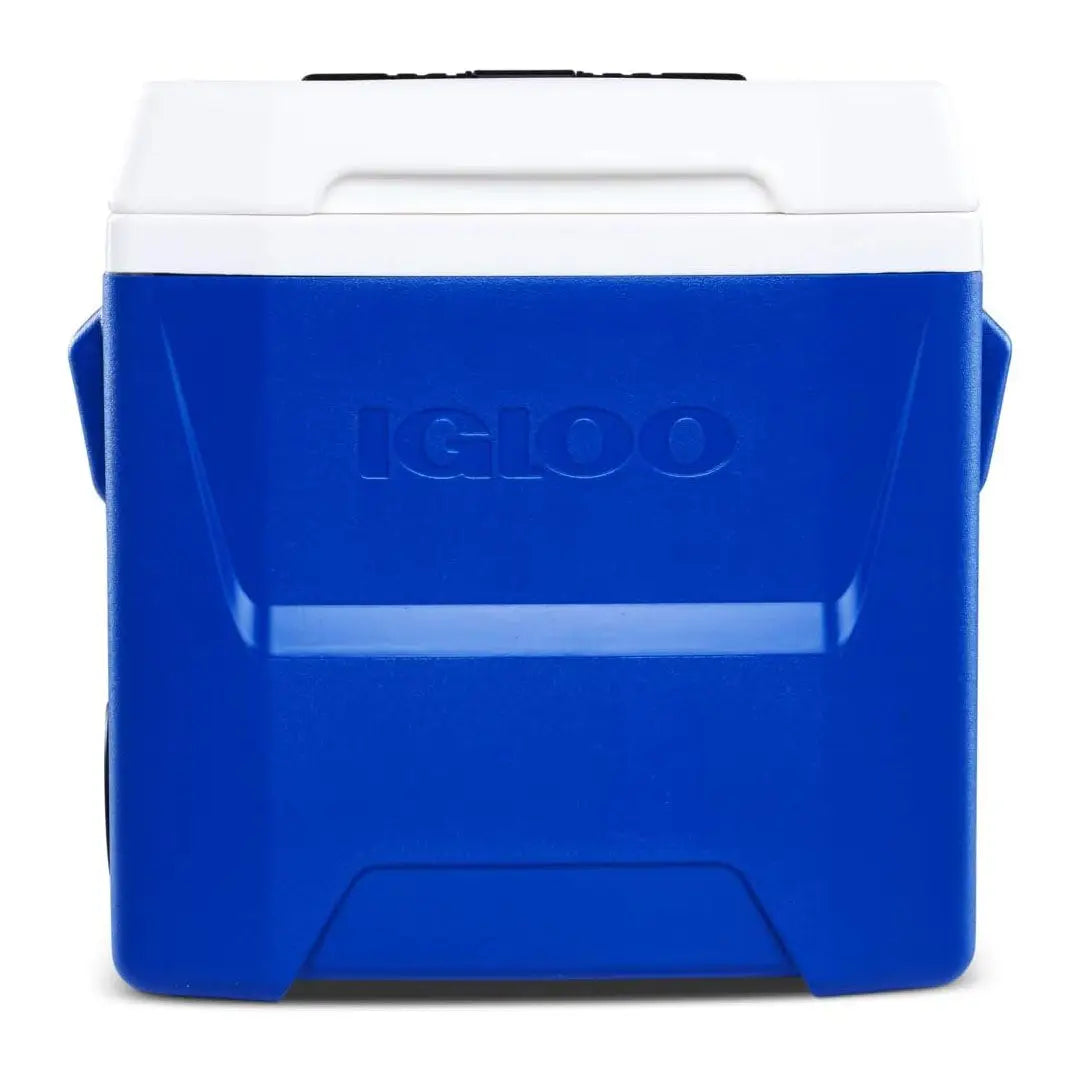 Blue Igloo Laguna Roller Cooler 14 Litre with white lid, perfect for country clothing and outdoors