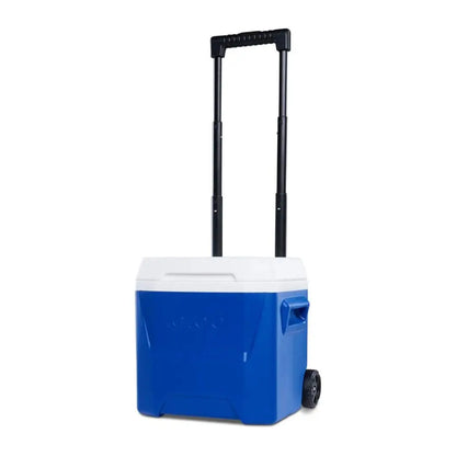 Blue and white Igloo Laguna Roller Cooler 14 Litre perfect for country clothing and hunting trips
