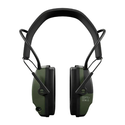 Green and black ISOTunes Sport Defy Slim Bluetooth Earmuffs for active use