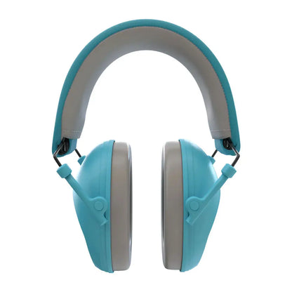 ISOTunes Sport Junior blue and gray noise-canceling headphones with adjustable headband