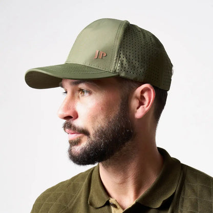 Jack Pyke Airflow baseball cap in olive green with mesh panels and jp logo